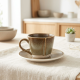Coffee Cup and Saucer Set 6 Pcs With Wooden Stand